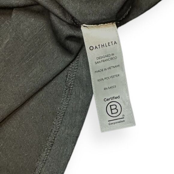 ATHLETA Women’s Black Semi Sheer Vapor Short Sleeve Tee Style #444777 Size Mediu - Picture 4 of 5